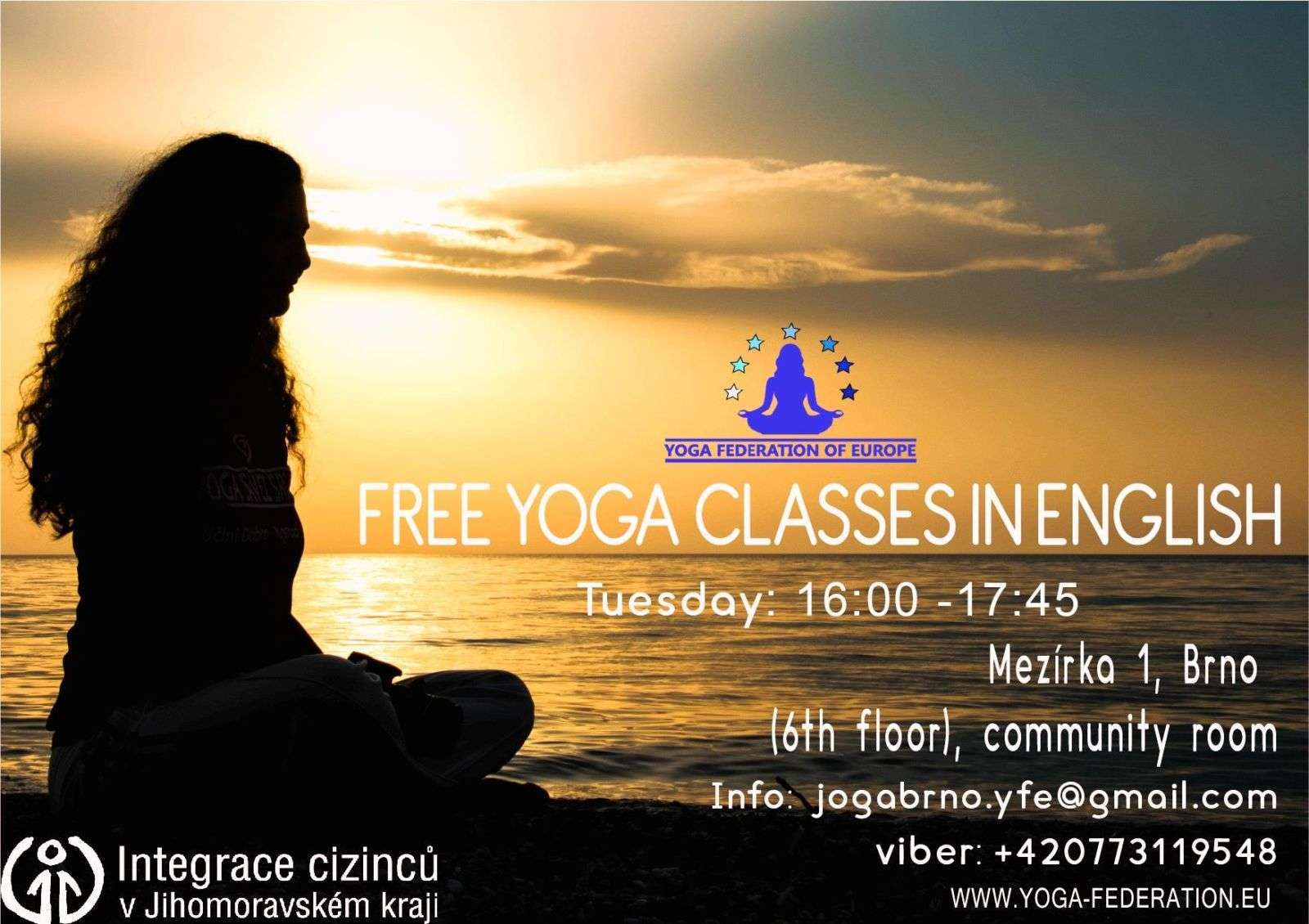 Yoga classes at the Centre for foreigners Brno